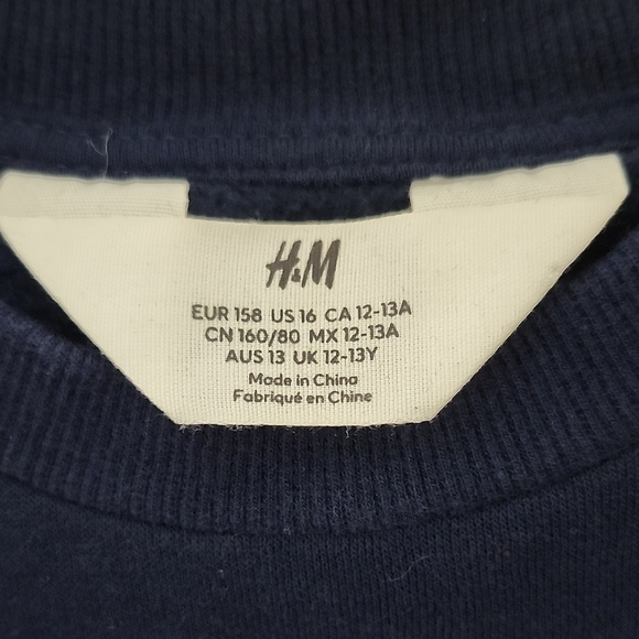 H&M Blue and White Graphic Crew Neck Sweatshirt - Picture 2 of 8
